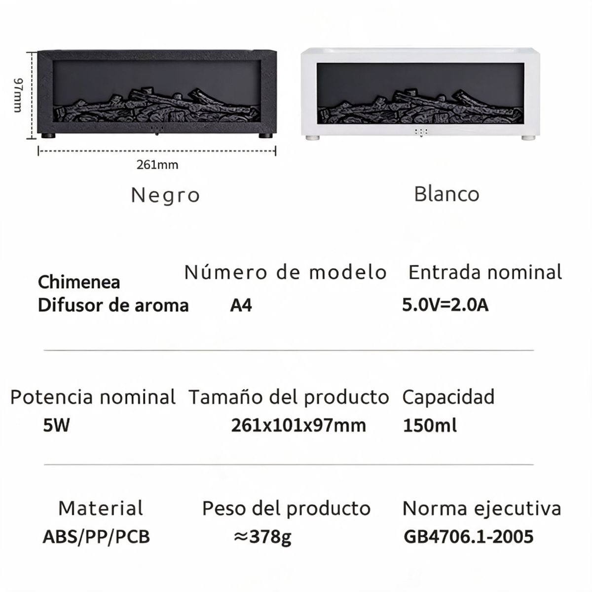 Difusor con efecto chimenea
